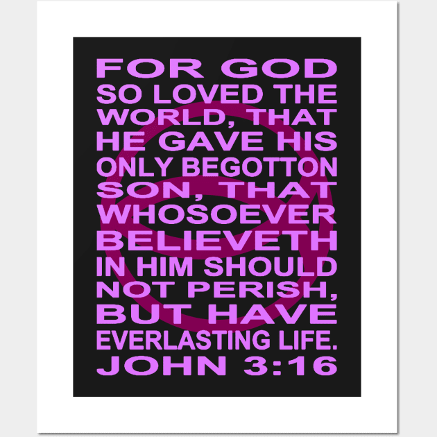 Violet Ichthys – John 3:16 Wall Art by J. Rufus T-Shirtery